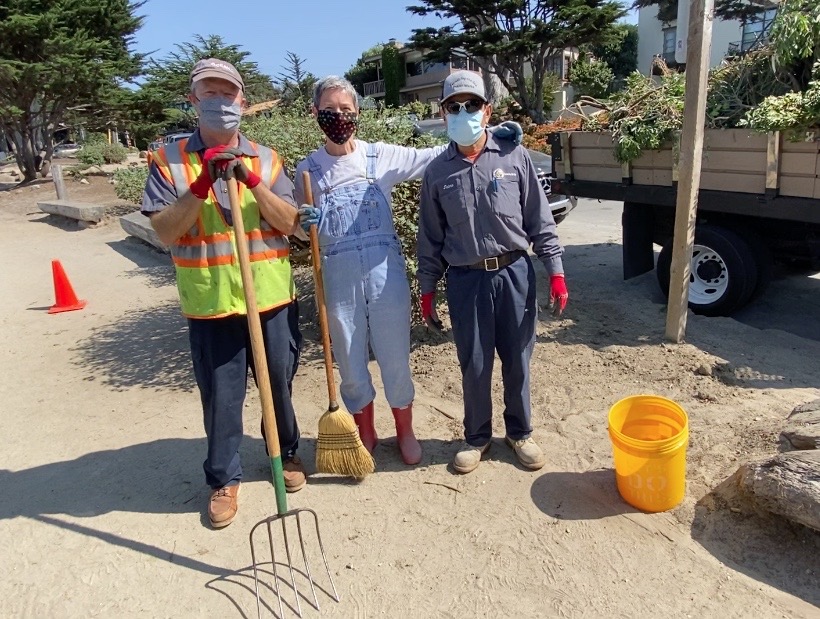 Shirley Moon with Public Works Crew